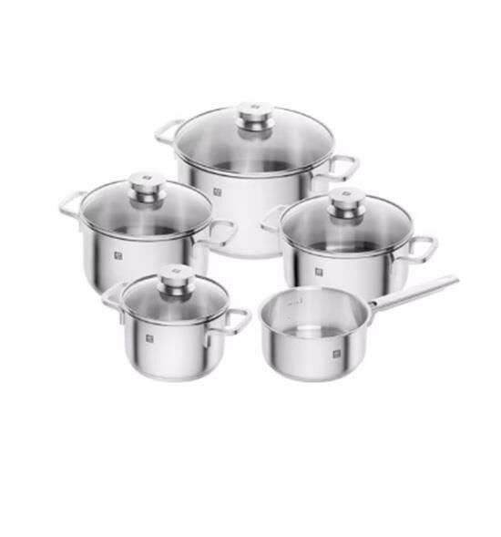 Zwilling Focus 5 Parça Tencere Seti, Paslanmaz Çelik, Gümüş Rengi